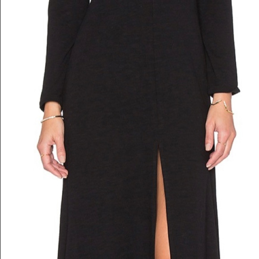Lanston on Revolve black gown with front slit - Picture 5 of 12